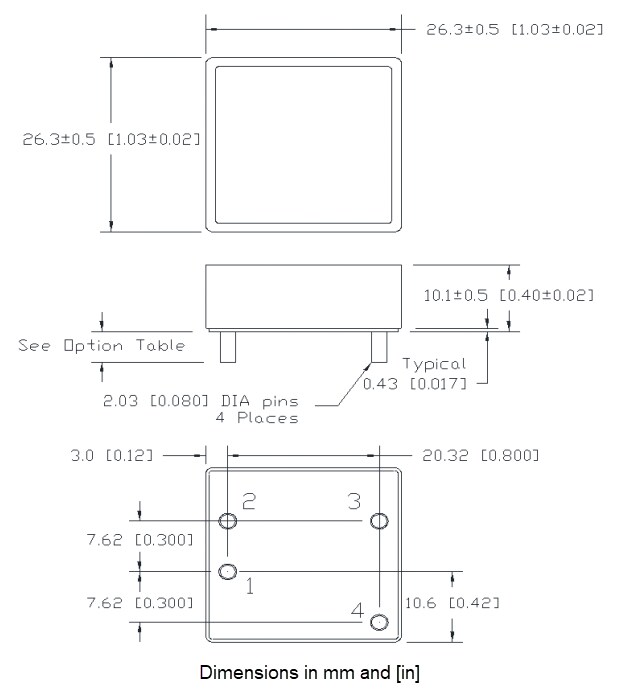 Mechanical Drawing - TDK-Lambda i1R ORing MOSFET Modules